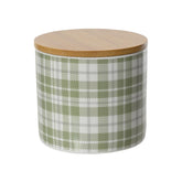 Kitchen Goods Porcelain Jar with Bamboo Lid 8.2cm - White/Green